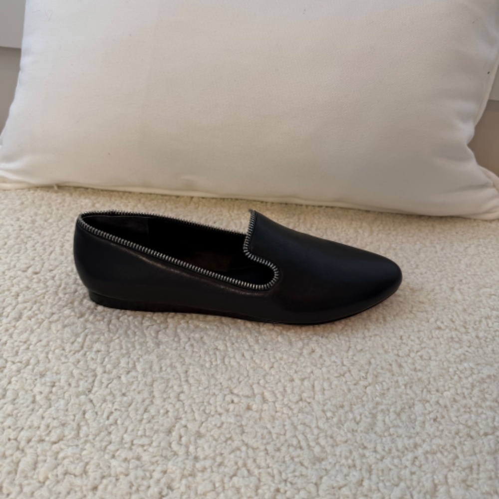 Veronica Beard Black Leather and Zipper Griffin Loafer, NWOT, Size 10 - Picture 3 of 6